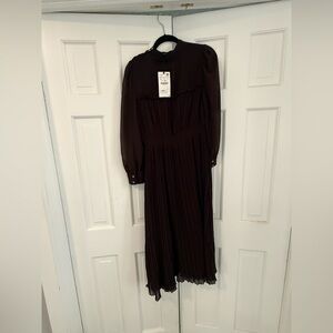 Zara Dark Brown Long Sleeve Dress